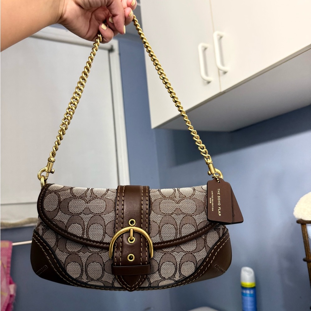 Coach soho bag 25 jacquard in maple.